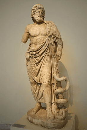 Statue of the god Asclepius, Archaeological Museum of Athens.